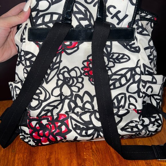 Coach Floral Graffiti Canvas Backpack - Matching Wallet Sold Separately - Picture 8 of 10